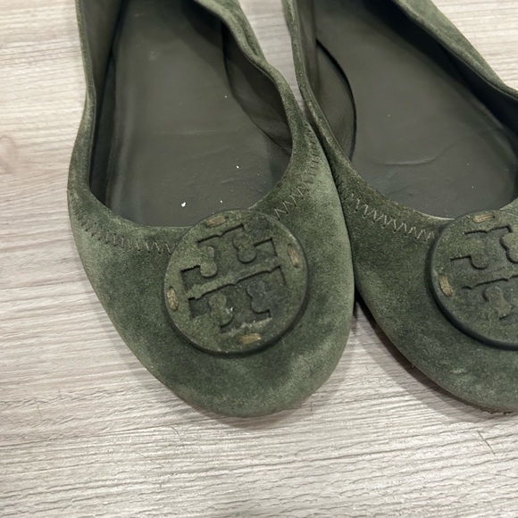 Tory Burch Minnie Travel Ballet with Suede Logo Flats 7 Green - Picture 4 of 10